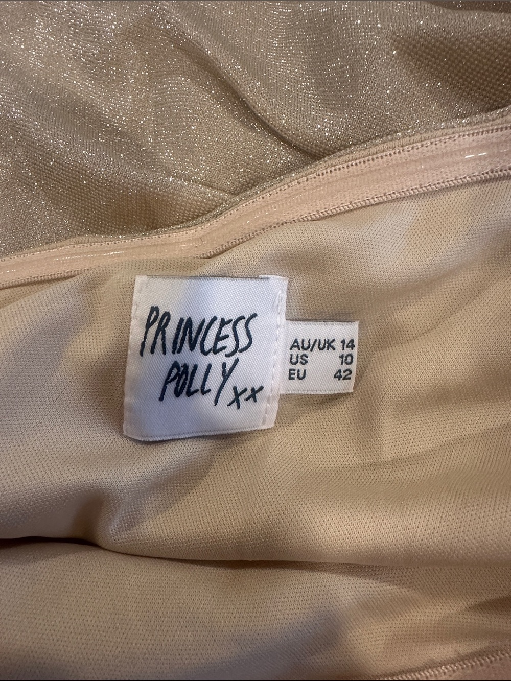 Princess Polly Champagne Shimmer Dress